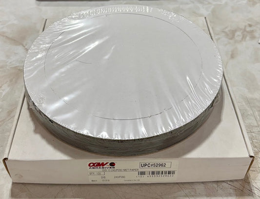 CGW 10" Plain Metallurgical Sanding Discs 240/P280 Silicon Carbide 100 Pack