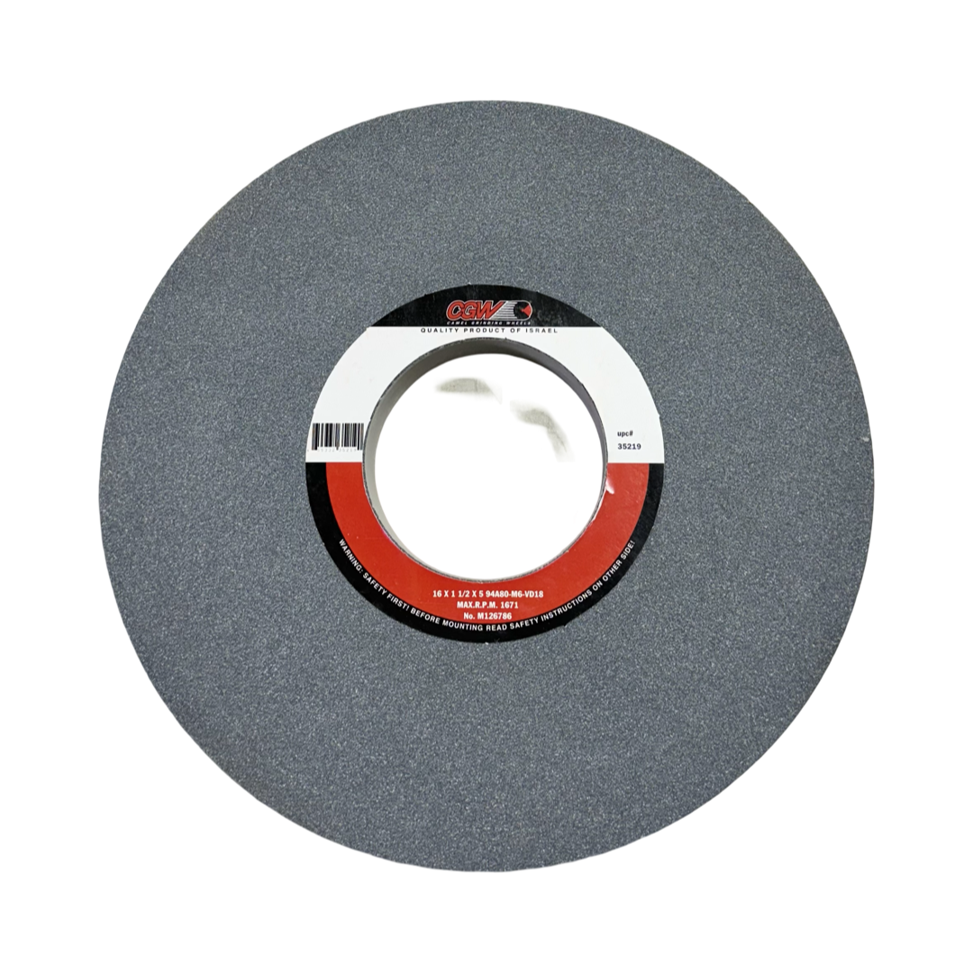 CGW 16″ × 1-1/2″ × 5″ Centerless & Cylindrical Wheel Aluminum Oxide