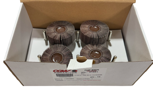 CGW 2-1/2" x 1" x 1/4-20 Flap Wheels 240 Grit Aluminum Oxide 10 Pack