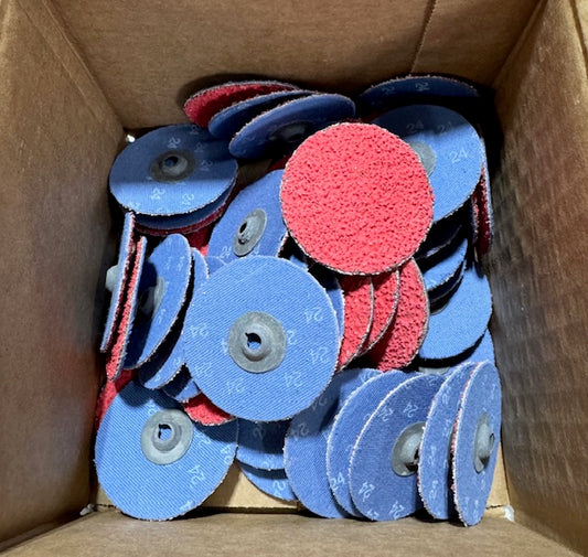 CGW 2" Turn-On Sanding Discs 24 Grit Ceramic Quick-Change Discs 50 Pack