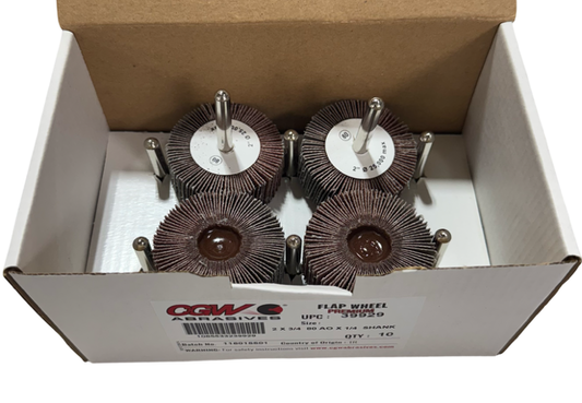 CGW 2" x 3/4" x 1/4" Flap Wheel 80 Grit Aluminum Oxide 10 Pack