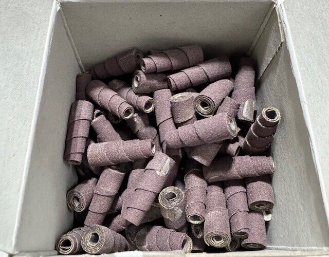 CGW 3/4" x 1-1/2" x 1/8" Full Taper Cartridge Sanding Roll 120 Grit AO 100 Pack USA