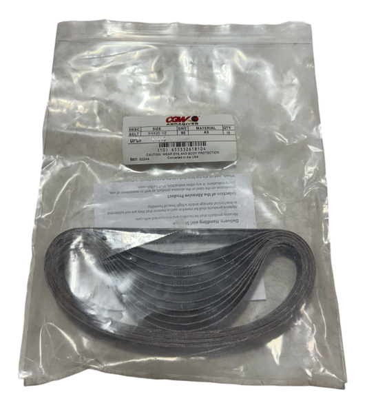 CGW 3/4" x 20-1/2" Sanding Belts 80 Grit Aluminum Oxide 10 Pack