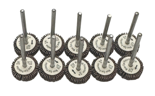 CGW 3/4" x 3/16" x 1/8" Mini Flap Wheels 80 Grit Aluminum Oxide 10 Pack