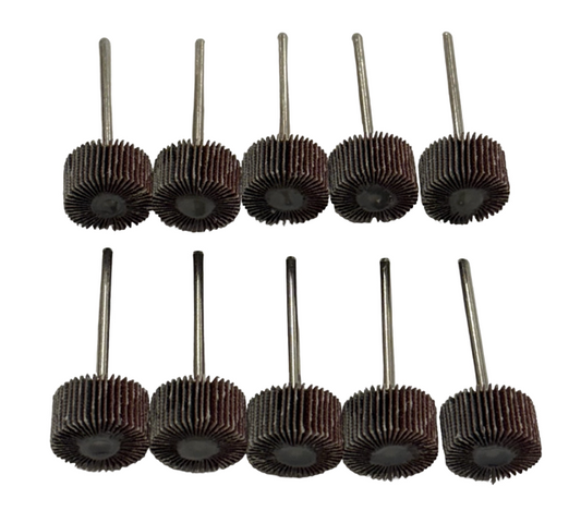 CGW 3/4" x 3/8" x 1/8" Mini Flap Wheel 120 Grit Aluminum Oxide 10 Pack