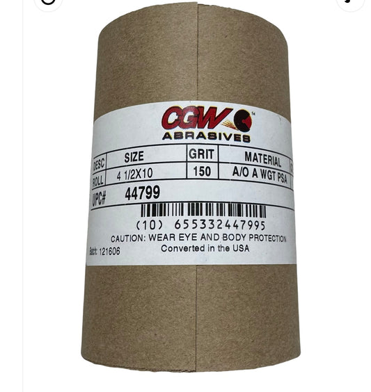 CGW 4-1/2" X 10 Yard Sandpaper Sheet Roll 150 Grit Aluminum Oxide