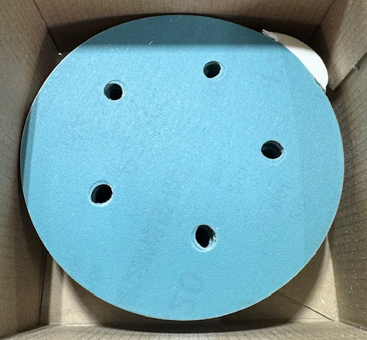 CGW 5" Film Backed PSA Sanding Discs 5 Hole 3 mil 220 Grit A/O 100 Pack