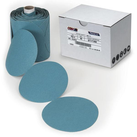 CGW 5" PSA Film Sanding Discs AO 150 Grit 3 Mil Film Back 100 Pack