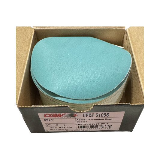 CGW 5" PSA Sanding Disc 220 Grit Aluminum Oxide 100 Pack