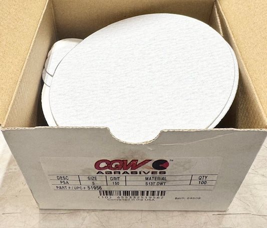 CGW 5" PSA Sanding Discs 150 Grit Silicon Carbide 100 Pack