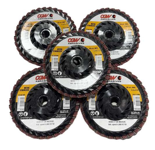 CGW 5" x 5/8-11 Interleaf Flap Disc T29 Medium 5 Pack