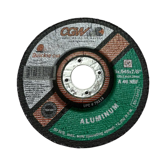 CGW 5" x .045" x 7/8" Cut-Off Wheel Quickie Cut T-27 Aluminum Oxide 25 Pack