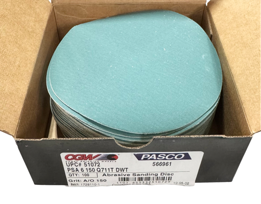 CGW 6" PSA Sanding Disc 150 Grit Aluminum Oxide 100 Pack