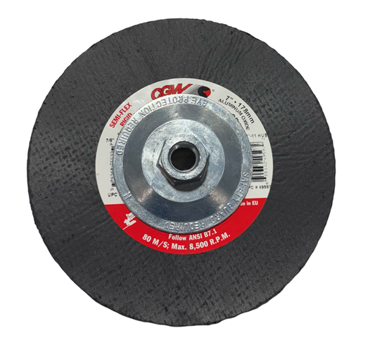 CGW 7" x 5/8-11 Semi-Flex Grinding Disc T27 Rigid Metal & Steel 24 Grit AO 10PK
