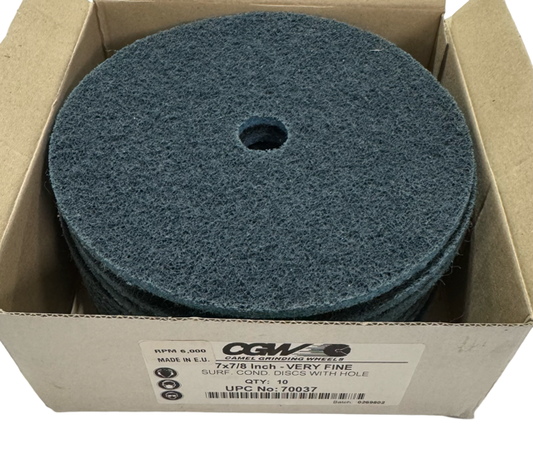 CGW 7" x 7/8" Surface Conditioning Hook & Loop Discs Very Fine 10 Pack