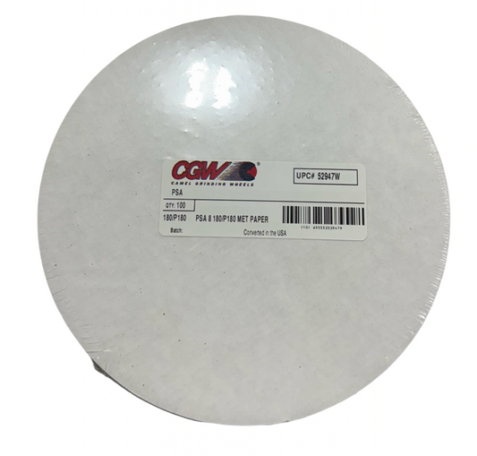 CGW 8" Metallurgical PSA Sanding Disc 180/P180 Silicon Carbide 100 Pack