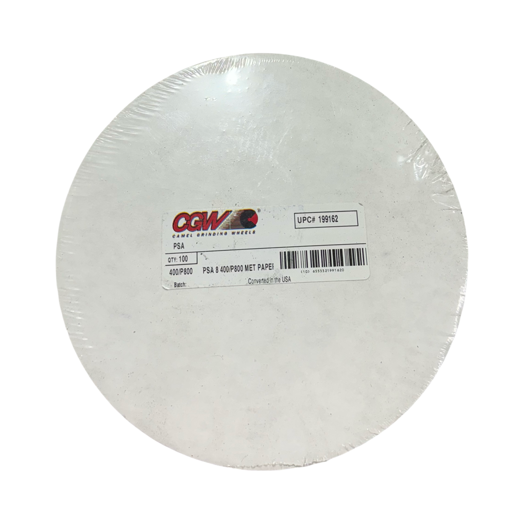 CGW 8" PSA Metallurgical Sanding Discs 400/P800 Silicon Carbide 100 Pack