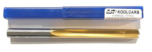 CJT KOOLCARB 9/16" Carbide Tipped Drill 7xD Straight Flute Tin Coated 130Â° USA