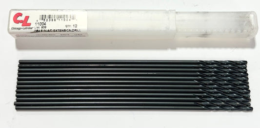 Chicago-Latrobe 7/64" x 6" HSS Aircraft Extension Drills 135 Degree 12 Pack