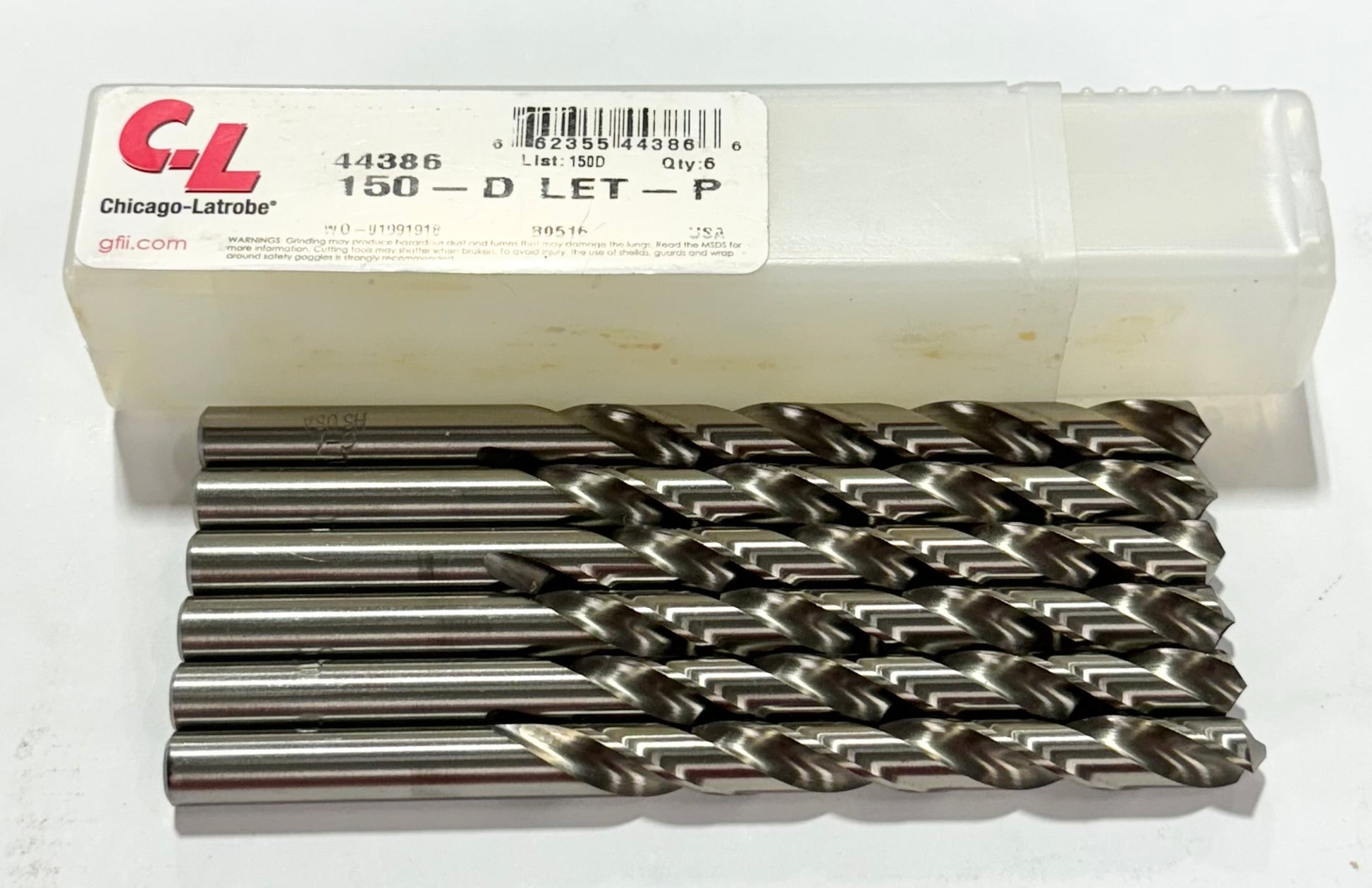 Chicago-Latrobe Letter P x 6" HSS Aircraft Extension Drills 118 Degree 6 Pack