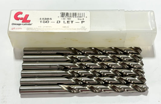 Chicago-Latrobe Letter P x 6" HSS Aircraft Extension Drills 118 Degree 6 Pack