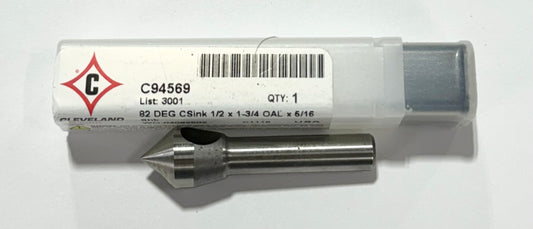 Cleveland Twist Cobalt 82° Countersink 1/2" Body 5/16" Shank USA Made