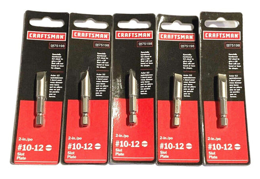 Craftsman #10-12 Slotted Insert Screwdriver Bit 1/4" Quick Change 5 Pack