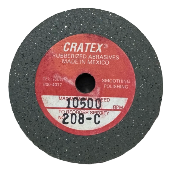 Cratex 2" x 1/2" x 1/4" Resin Bonded Rubber Wheel (Coarse Grit)