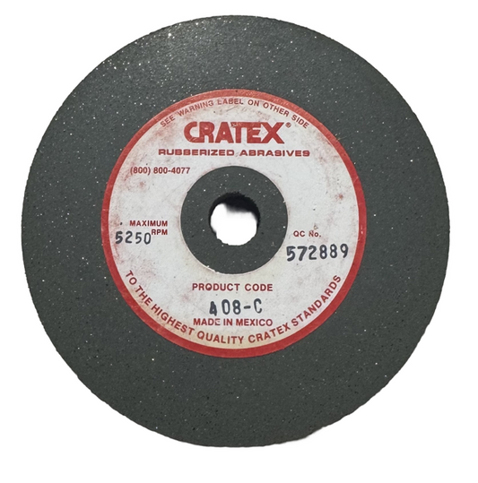 Cratex 4" x 1/2" x 1/2" Resin Bonded Rubber Wheel (Coarse Grit)