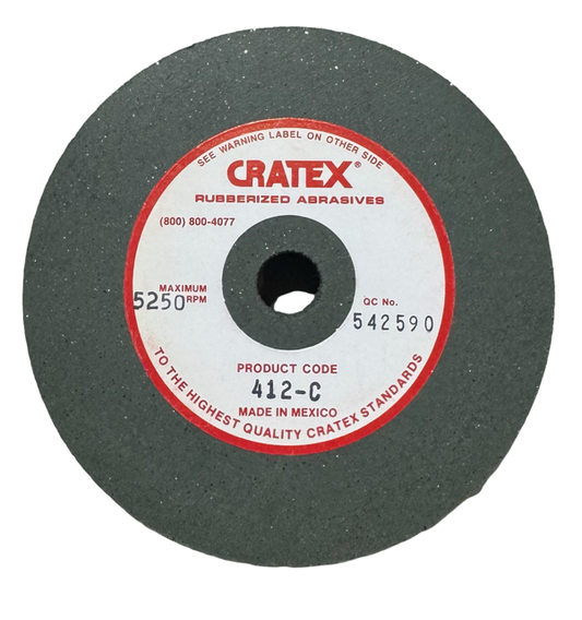 Cratex 4" x 3/4" x 1/2" - Resin Bonded Rubber Wheel (Coarse Grit)