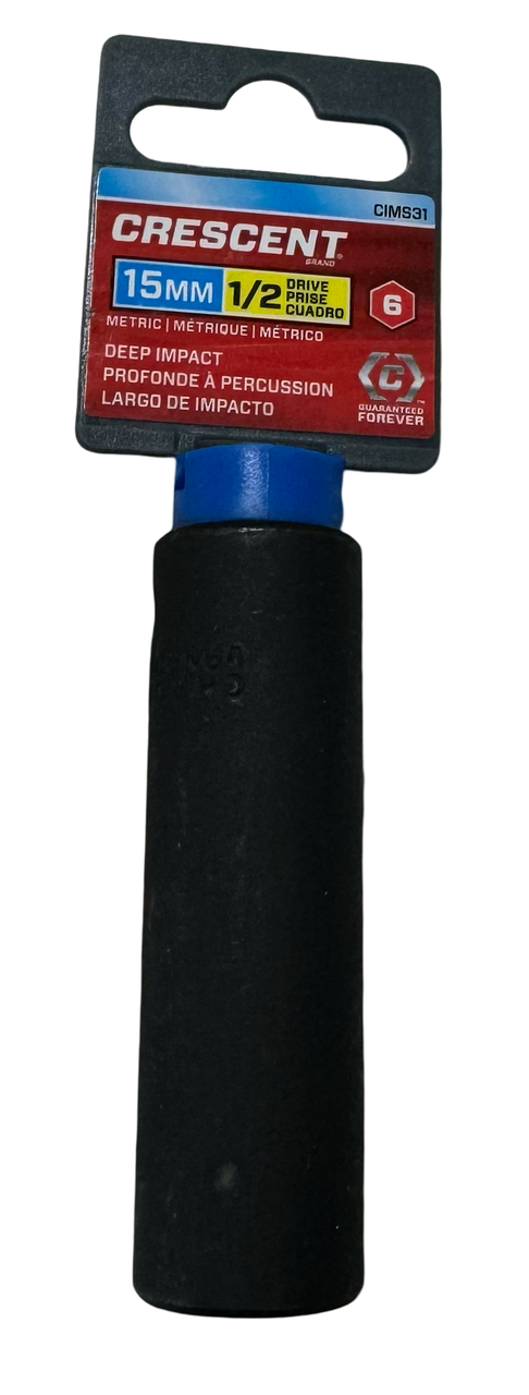 Crescent 1/2" Drive 15mm Deep Impact Socket 6 Point CIMS31