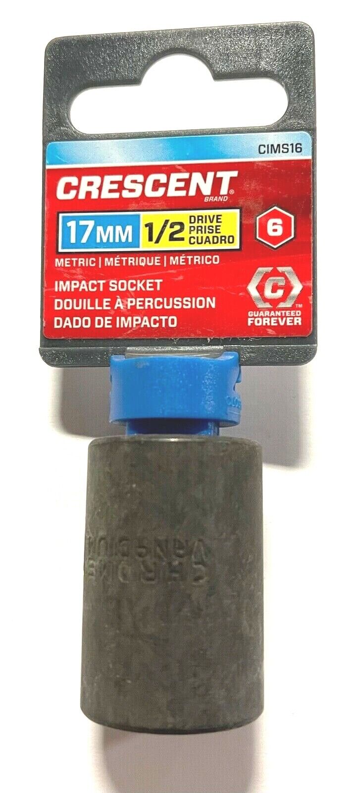 Crescent 1/2" Drive 17mm Impact Socket 6 Point Black Oxide CIMS16