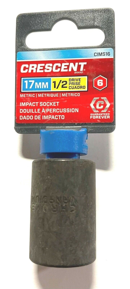 Crescent 1/2" Drive 17mm Impact Socket 6 Point Black Oxide CIMS16