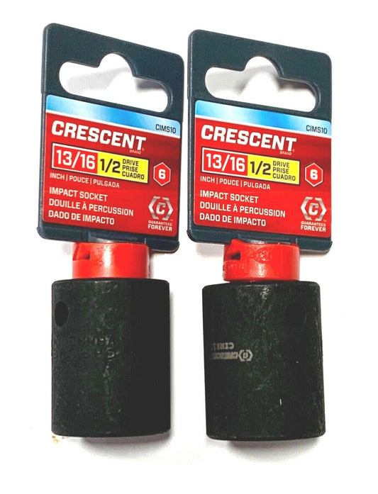Crescent 13/16" SAE Impact Socket 1/2" Drive 6 Point CIMS10 2 Pack