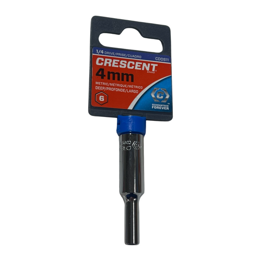 Crescent 1/4" Drive 4mm Deep Socket 6 Point CDDS11