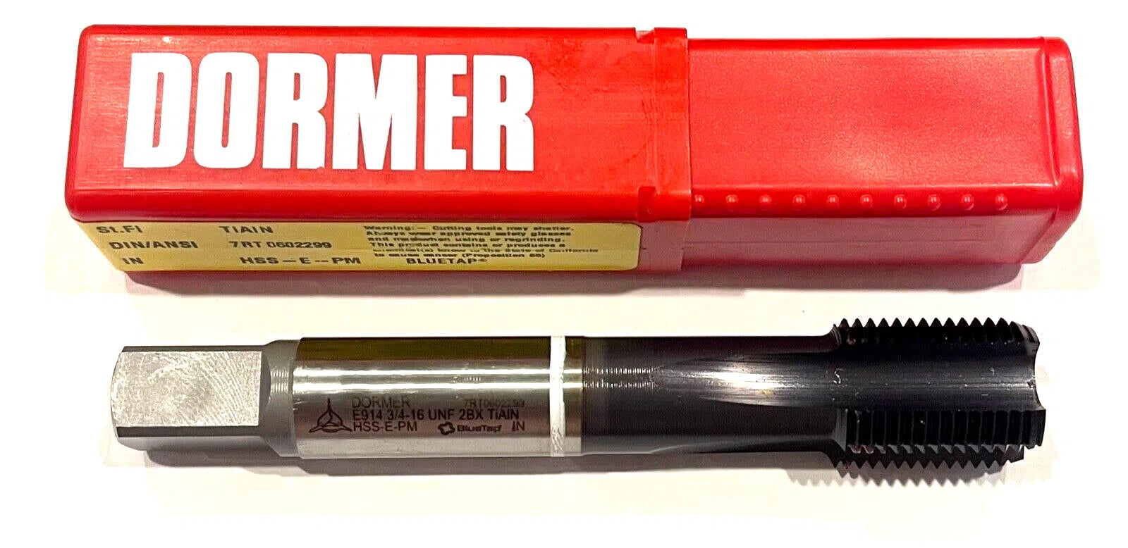 Domer 3/4-16 HSS-E-PM Machine Tap Semi Bottoming TiAlN White Ring HP Tap 4FL