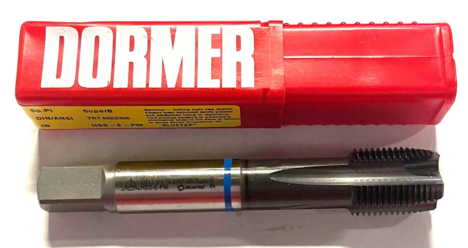 Domer 3/4-16 HSS-E-PM Spiral Point Plug Tap Blue Shark Machine Tap Super B 4FL