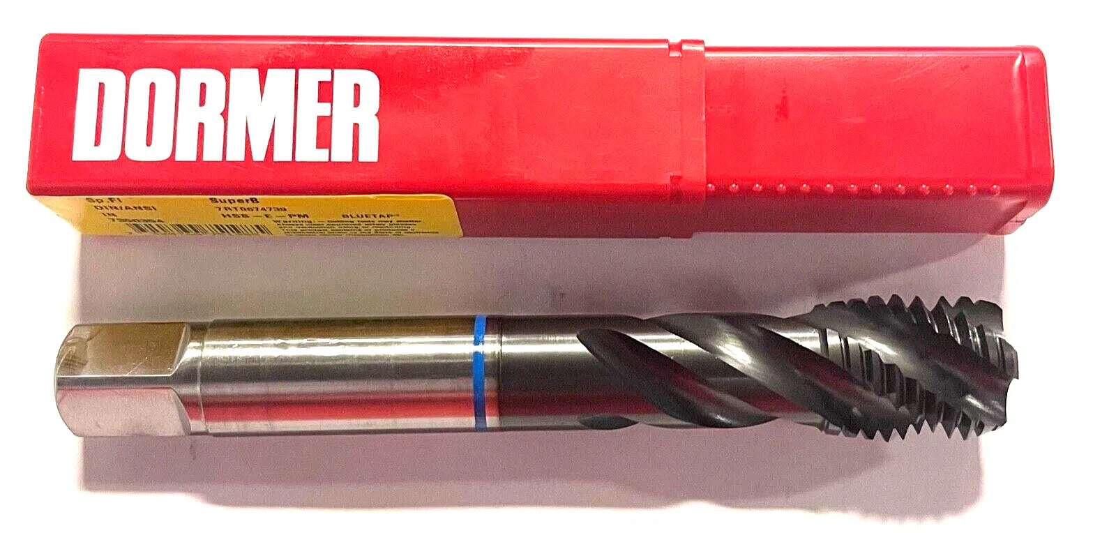 Dormer 1"-8 HSS-E PM Spiral Flute Blue Shark Tap Semi Bottoming Super B Coated
