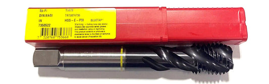 Dormer 1"-8 HSS-E-PM Spiral Flute Semi-Bottoming Tap TiAlN 4FL 2B Yellow Ring