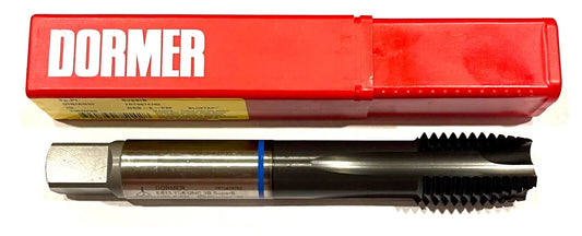 Dormer 1"-8 Machine Tap HSS-E-PM Spiral Point Plug Tap Blue Ring 4 Flute