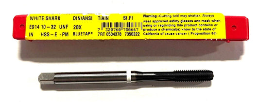 Dormer 10-32 HSS-E-PM Machine Tap TiAlN/Top White Ring Semi- Bottoming 4FL Tap