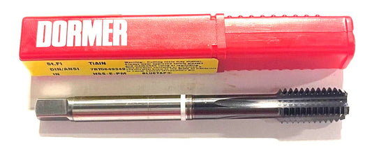 Dormer 1/2-13 Machine Tap HSS-E-PM White Ring TiAlN Coated H5 Semi-Bottoming 4FL
