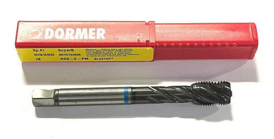 Dormer 1/2"-20 Tap HSS-E-PM Semi Bottoming Spiral Flute Machine Tap Blue Shark