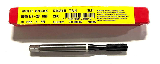 Dormer 1/4-28 HSS-E-PM Machine Tap TiAlN/Top White Ring Bottoming 4FL Tap