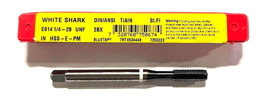 Dormer 1/4/28 HSS-E-PM Machine Tap TiAlN/Top White Ring Semi-Bottoming 4FL Tap