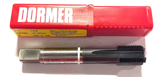 Dormer 3/4-16 Machine Tap HSS-E-PM White Ring TiAlN Coating H5 Bottoming 4 Flute