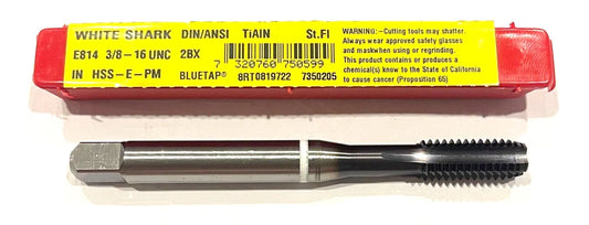 Dormer 3/8-16 HSS-E-PM Machine Tap Semi-Bottoming TiAlN White Ring HP 4FL Tap