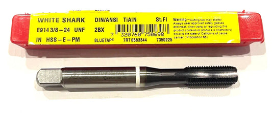 Dormer 3/8-24 HSS-E-PM Machine Tap Semi-Bottoming TiAlN White Ring HP 4FL Tap