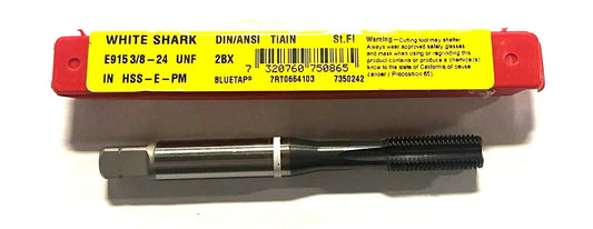 Dormer 3/8-24 HSS-E-PM Machine Tap TiAlN/Top White Ring 4 Flute Bottoming Tap