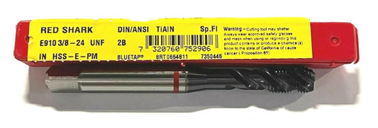 Dormer 3/8-24 Tap HSS-E-PM Semi Bottoming Spiral Flute Machine Tap TiAlN Coating